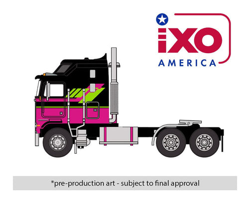 1976 Kenworth K100 Aerodyne Black and Pink IXO Models 1:64 U64TR006