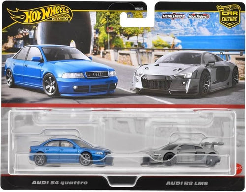 2 Pack Audi S4 Quattro and Audi R8 LMS Hot Wheels 1/64 JDY82
