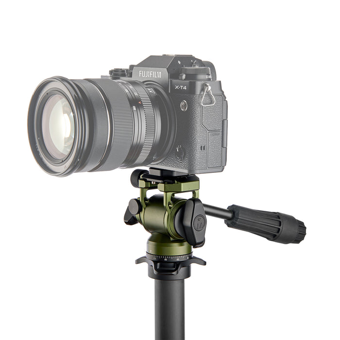 3 Legged Thing AirHed Trinity pan and tilt head, compact and versatile, ideal for video, panoramas, and birding.