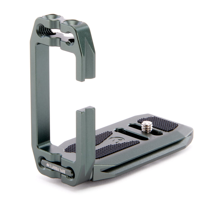 Camera accessory with a gray finish on a white background