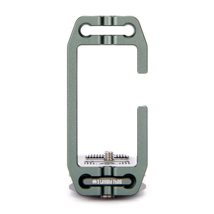 Metallic key organizer with multiple slots on a white background