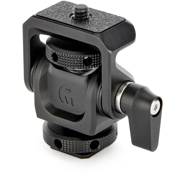 The Monty 1 Mighty Mini Cold Shoe provides a secure ultra-compact pan and tilt solution to position cameras monitors microphones and LED lights precisely.