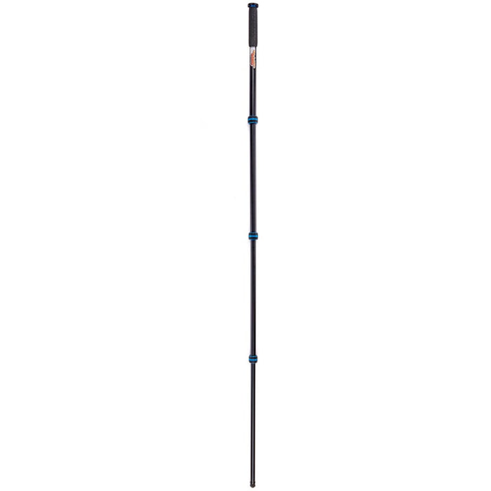 Black and blue telescopic pole on a white background