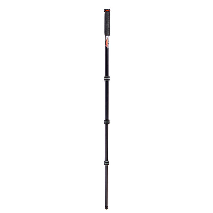 Extended telescopic monopod on a white background