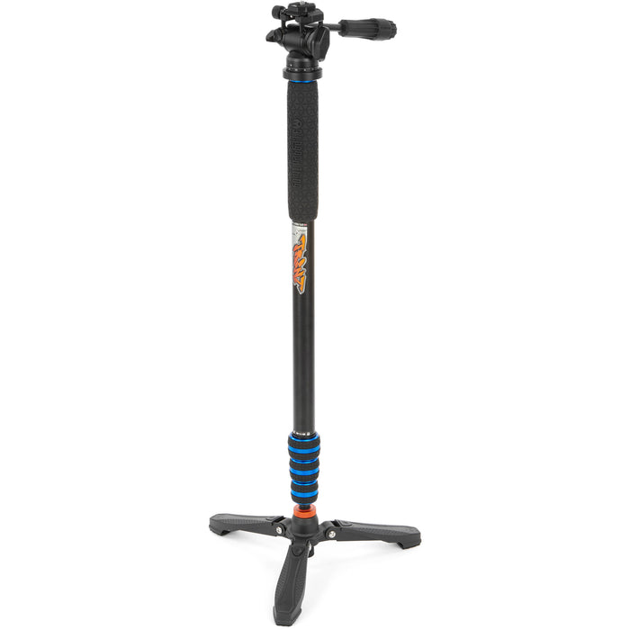 3 Legged Thing Trent Monopod Superkit in blue with interchangeable tripod footwear for professional stability.