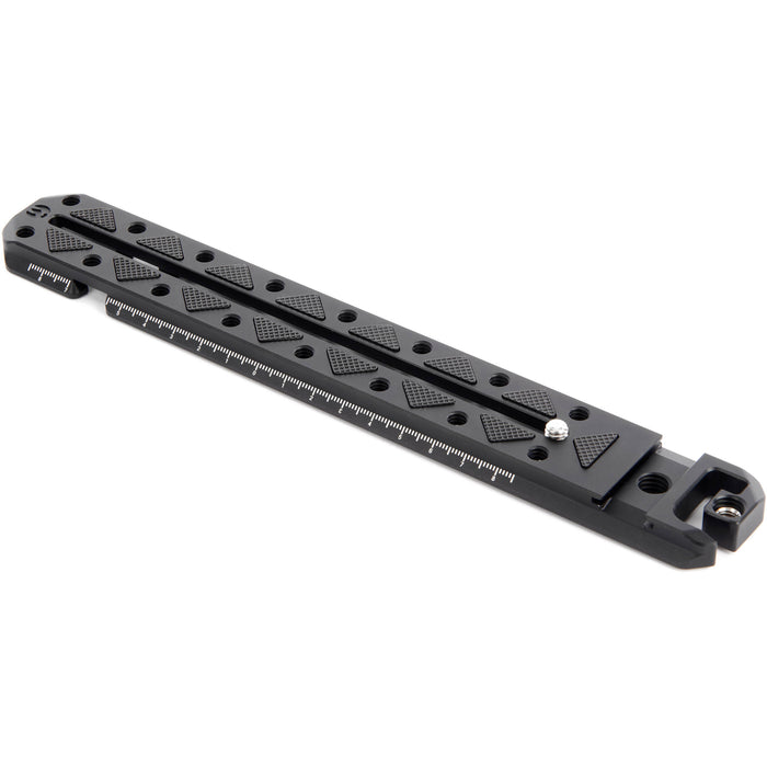 3 Legged Thing 250mm Ultra Plate in darkness finish with multiple mounting points for cameras and accessories.