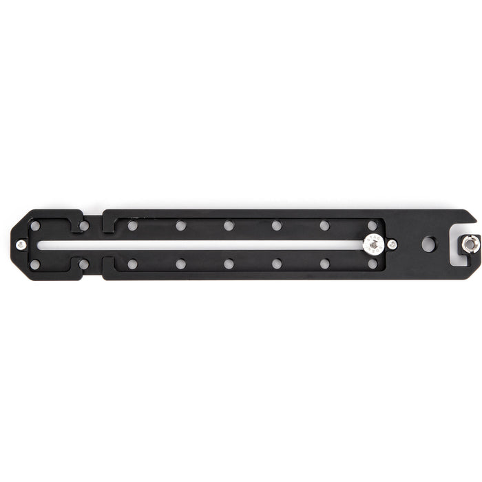 3 Legged Thing 250mm Ultra Plate in darkness finish with multiple mounting points for cameras and accessories.