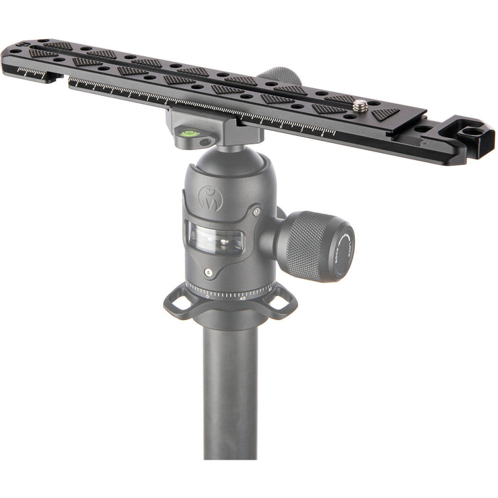 3 Legged Thing 250mm Ultra Plate in darkness finish with multiple mounting points for cameras and accessories.