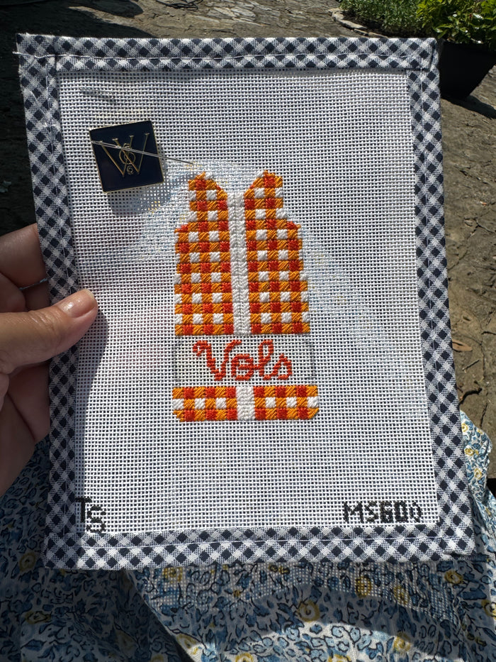 Orange Gingham Shift Dress