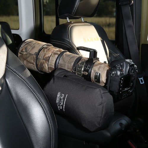 Badger Gear Snuggfit Bean Bag Mark II Camera & Lens Support - camera resting on bag