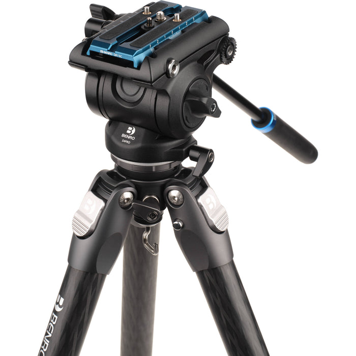 Benro KH25PC fluid video tripod with 6.8kg capacity and 60mm bowl system.