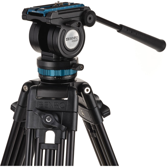 Benro KH25PC fluid video tripod with 6.8kg capacity and 60mm bowl system.