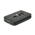 Benro PU‑60 Arca‑Swiss quick‑release plate in black with rubber anti-twist surface and ¼″ mounting screw.
