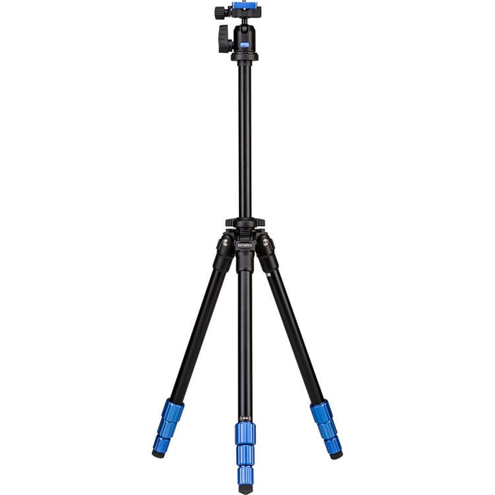 Benro Slim Tripod Kit in silver aluminum with twist‑lock legs and small pan‑tilt head.