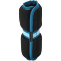 Black and blue pet coat on a white background