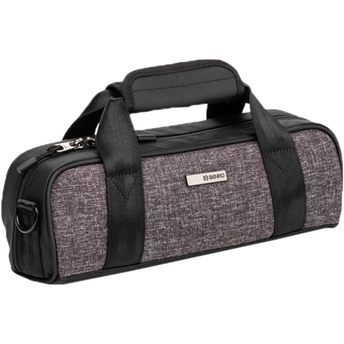 Benro Tortoise Columnless Carbon Fibre Tripod folded compactly, showcasing lightweight, stable travel design with carbon fiber legs and twist locks.