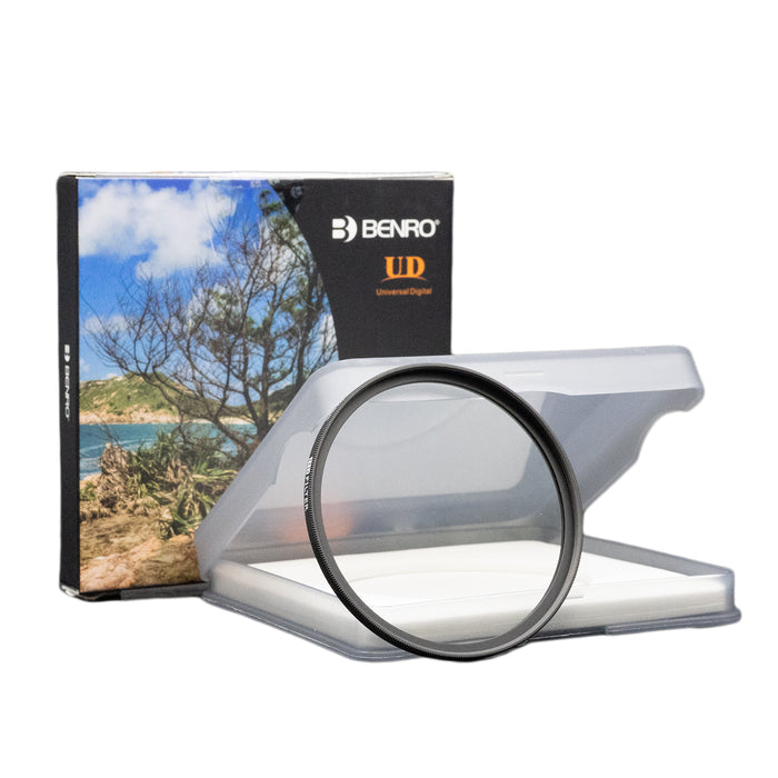 Benro UD UV Filter – ultra-clear optical glass filter that reduces ultraviolet light and haze, offering lens protection without affecting image quality.