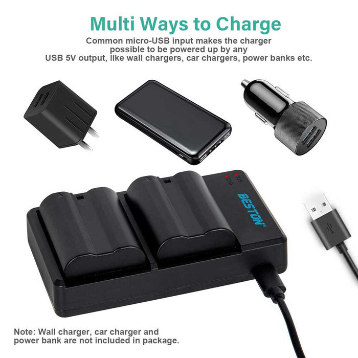 Beston Dual Charger with EN-EL15 Batteries