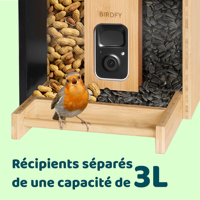 Birdfy Feeder Bamboo - Mangeoire intelligente en matériau éco-responsable