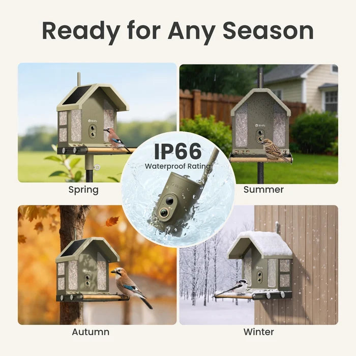 Birdfy Feeder Metal 2 - Mangeoire Métallique Anti‑Rongement 4K Pour Oiseaux