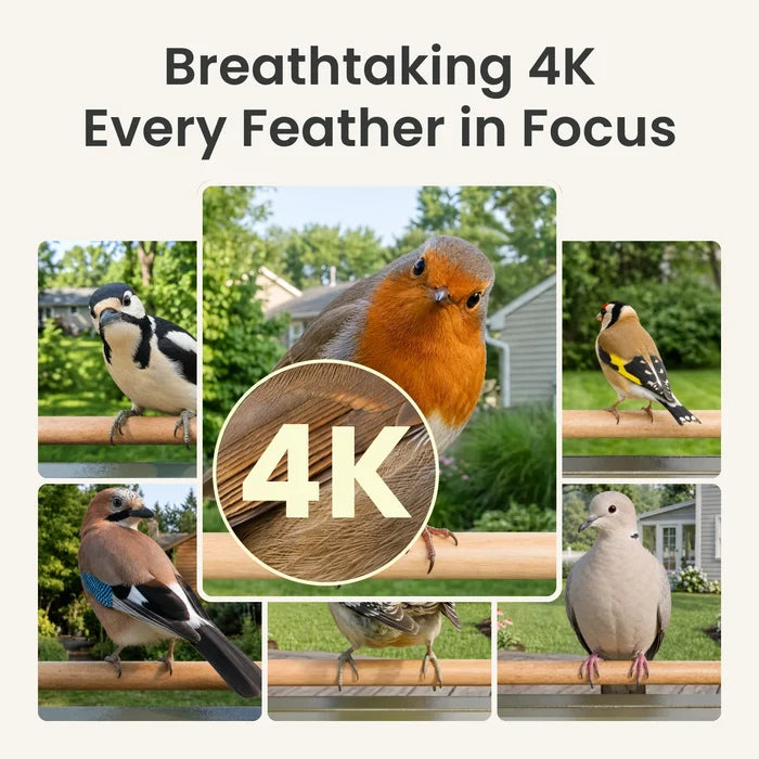 Birdfy Feeder Metal 2 - Mangeoire Métallique Anti‑Rongement 4K Pour Oiseaux