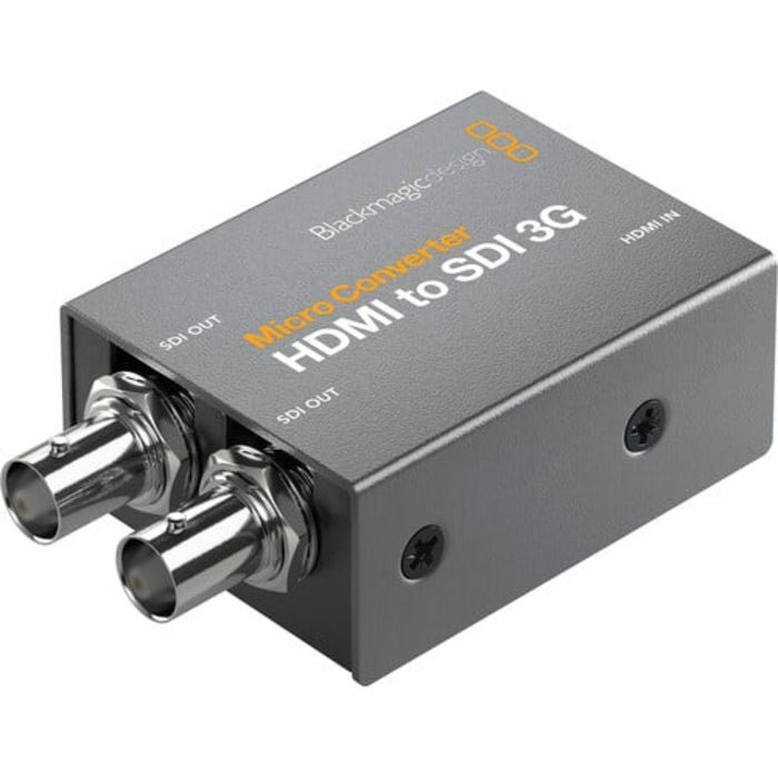 The Blackmagic Design Micro Converter HDMI to SDI 3G enables you to link HDMI cameras or computers to pro-style SDI (BNC) monitors or components.