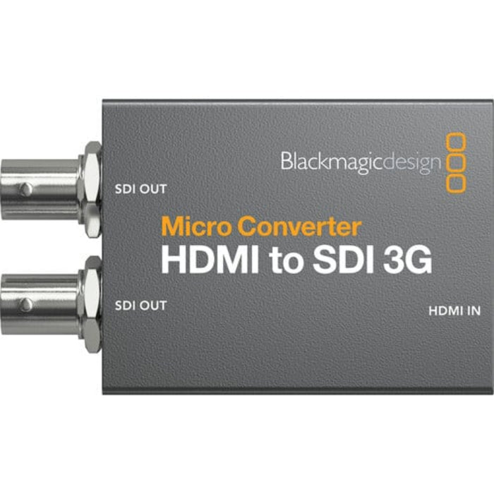 The Blackmagic Design Micro Converter HDMI to SDI 3G enables you to link HDMI cameras or computers to pro-style SDI (BNC) monitors or components.