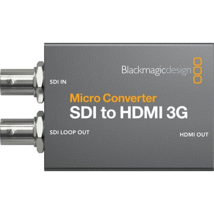 The Blackmagic Design Micro Converter SDI to HDMI 3G Design enables you to use HDMI-input monitors and televisions for production monitoring.