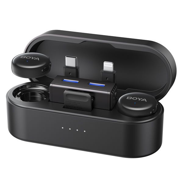 Boyalink 3 wireless microphone with AI noise cancellation and long battery life.