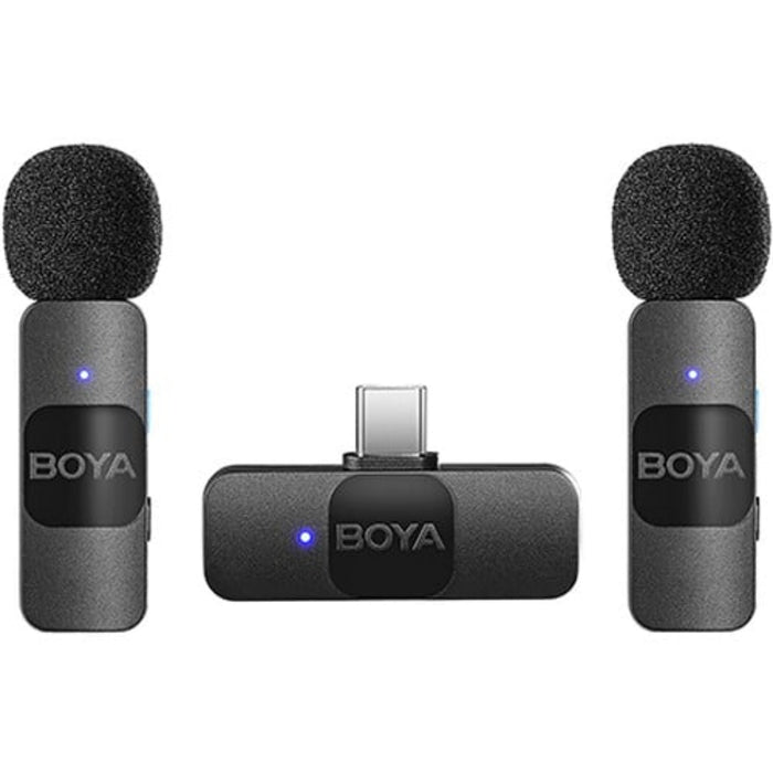 Compact, 2-person wireless microphone system with dual transmitters that offer automatic pairing and noise reduction.
