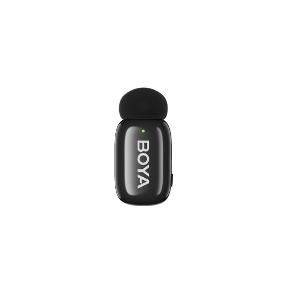 Boya Mini-14 Ultra-Mini Wireless Microphone System (USB-C), featuring 2 compact 5g transmitters, 1 USB-C receiver, 3-level noise cancellation, 3 voice changer modes, 48 kHz/16-bit audio, up to 100m wireless range, and 6-hour battery life with charging case.