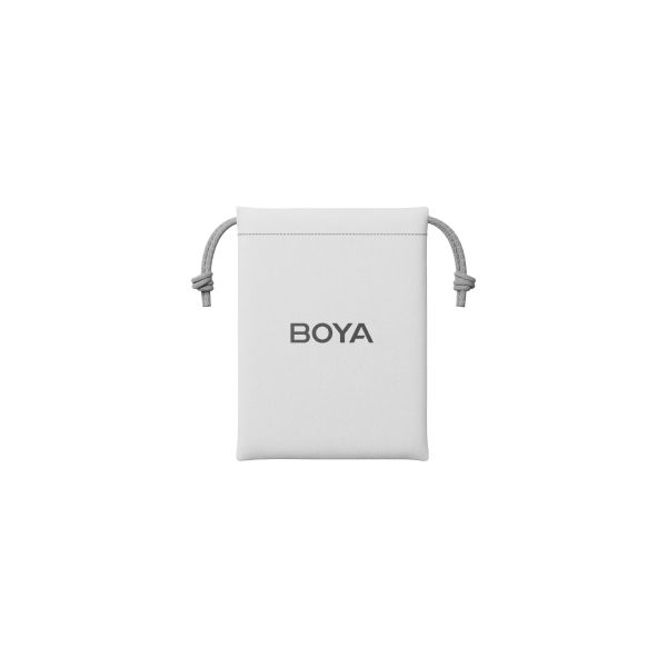 Boya Mini-14 Ultra-Mini Wireless Microphone System (USB-C), featuring 2 compact 5g transmitters, 1 USB-C receiver, 3-level noise cancellation, 3 voice changer modes, 48 kHz/16-bit audio, up to 100m wireless range, and 6-hour battery life with charging case.