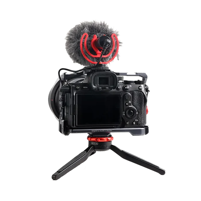 Boya microphone used with a camera as an example.