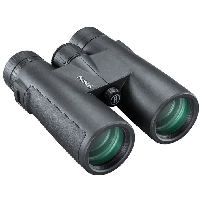 Bushnell 10x42 black binoculars with multi-coated lenses, and centre focus wheel.