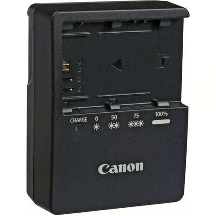The Canon LC-E6E is a Compact Battery Charger designed for use with the Canon LP-E6 lithium-ion battery utilised by many of the newest Canon DSLR bodies.