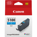 The Canon PFI-5100 Cyan Ink Cartridge for Pro-310 produces vibrant blues and cool tones with outstanding clarity for skies, water, and scenic landscapes.