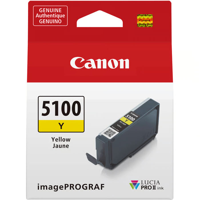 Ideal for sunlit scenes and realistic skin tones, the Canon PFI-5100 Yellow Ink Cartridge for Pro-310 produces warm tones and luminous highlights.