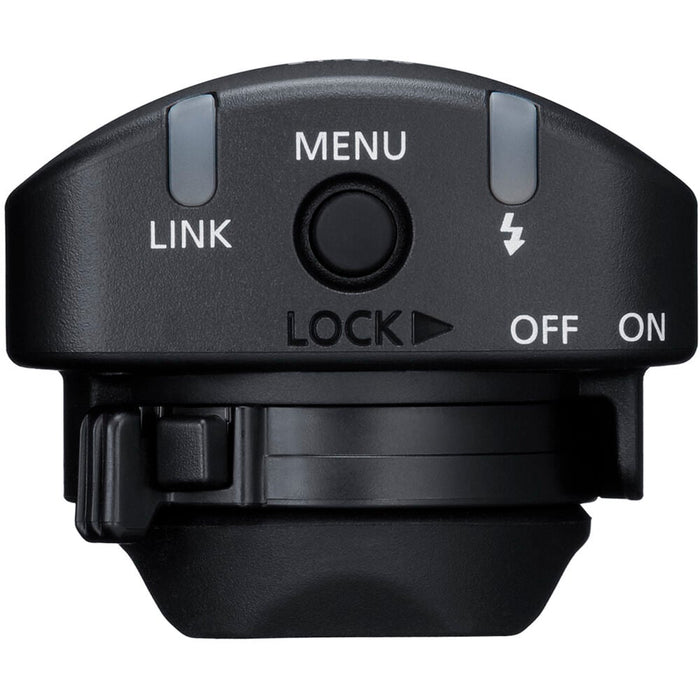 Black electronic device with buttons labeled 'Menu', 'Link', 'Lock', 'Off', and 'On' on a white background.
