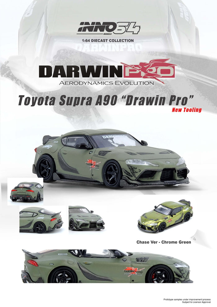 Toyota Supra A90 Darwin Pro J'S Racing Blue Inno64 1/64 scale IN64-A90DP-MATGR