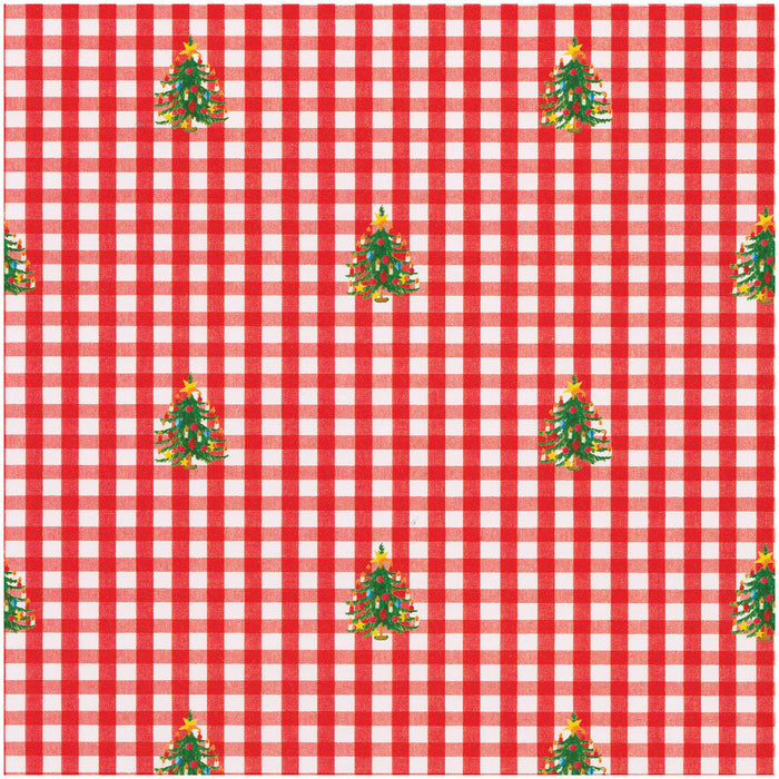 Christmas Tree Gingham Gift Wrap