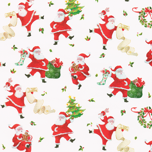 Dancing Santas Gift Wrap