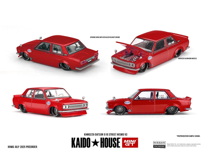 Datsun 510 Street Nismo V3 – Red Kaido House Mini GT 1/64 KHMG229