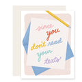 Don't Read Texts Card
