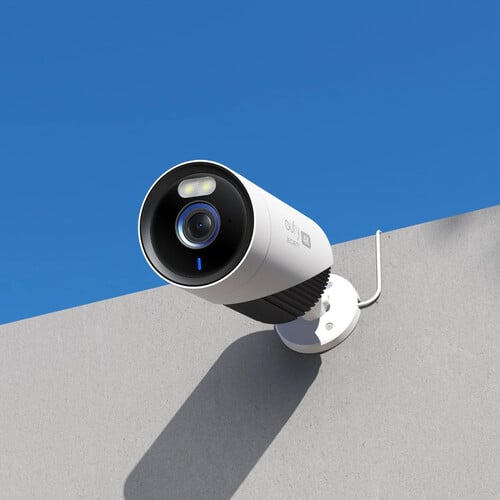 The eufyCam E330 Professional Add-On Camera is a 4K outdoor security camera that features 24/7 recording with stable plug-in power, AI-powered face recognition, and enhanced Wi-Fi connectivity.