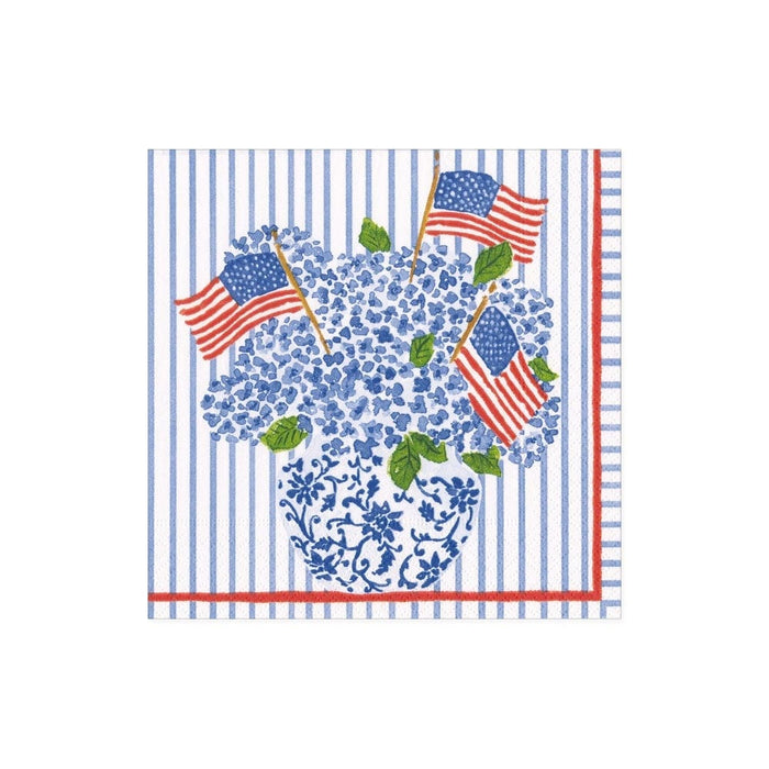 Flags & Hydrangeas Cocktail Napkins