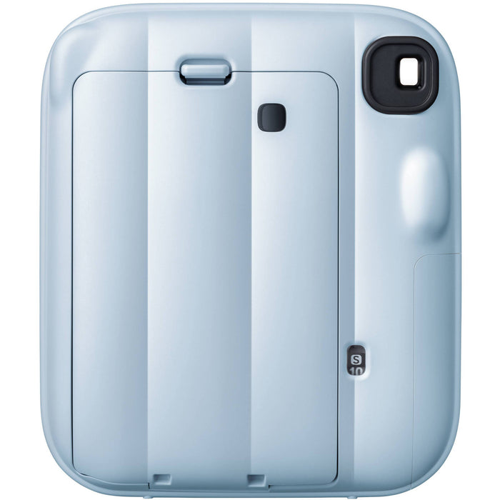 Fujifilm INSTAX Mini instant camera with built-in flash and optical viewfinder.