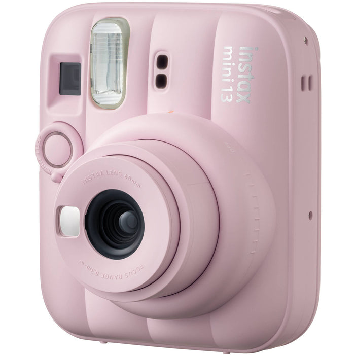 Fujifilm INSTAX Mini instant camera with built-in flash and optical viewfinder.