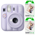 Fujifilm INSTAX Mini instant camera with built-in flash and optical viewfinder.