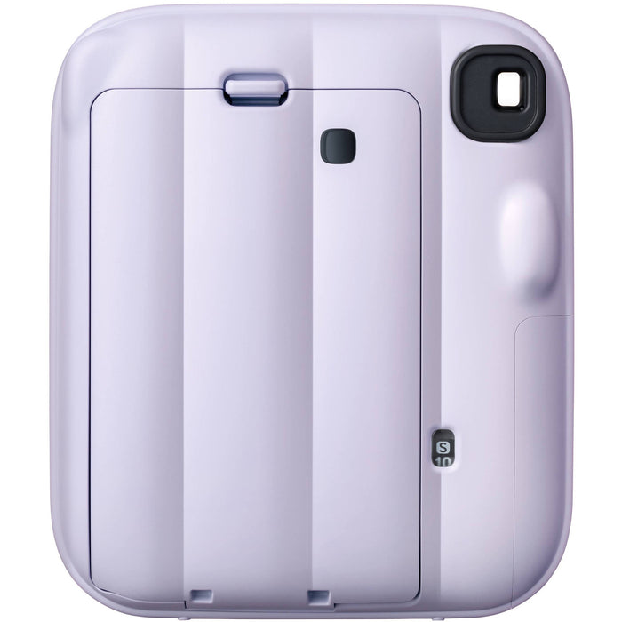 Fujifilm INSTAX Mini instant camera with built-in flash and optical viewfinder.