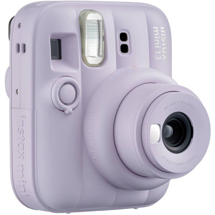 Fujifilm INSTAX Mini instant camera with built-in flash and optical viewfinder.